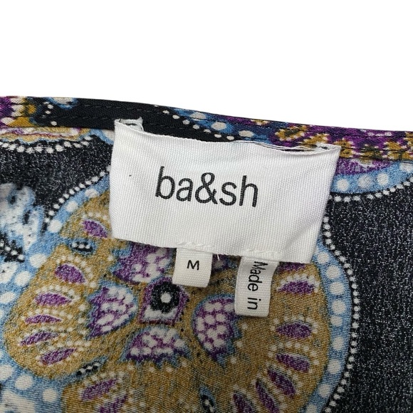 Ba&sh Vienne Black Floral Midi Dress Boho Wedding Guest US 6 - Picture 14 of 16